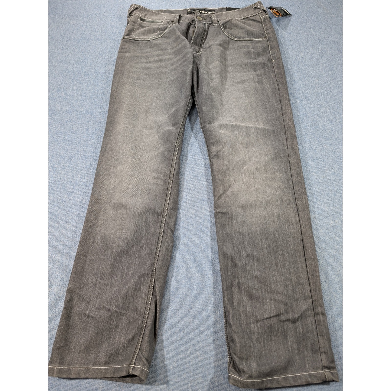 Mecca Usa Mens Slim Fit Jeans Grey Washed Denim 38x34 New With Tags